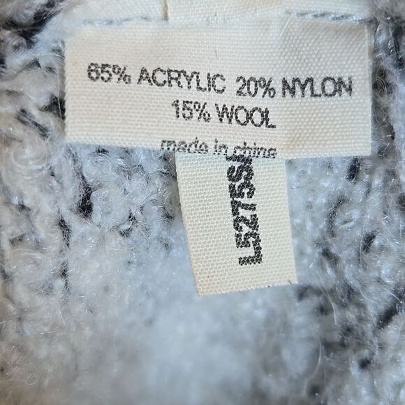 L'Agence Wool Blend Sweater Womens Medium Oversized Turtleneck Striped Gray - Picture 5 of 11